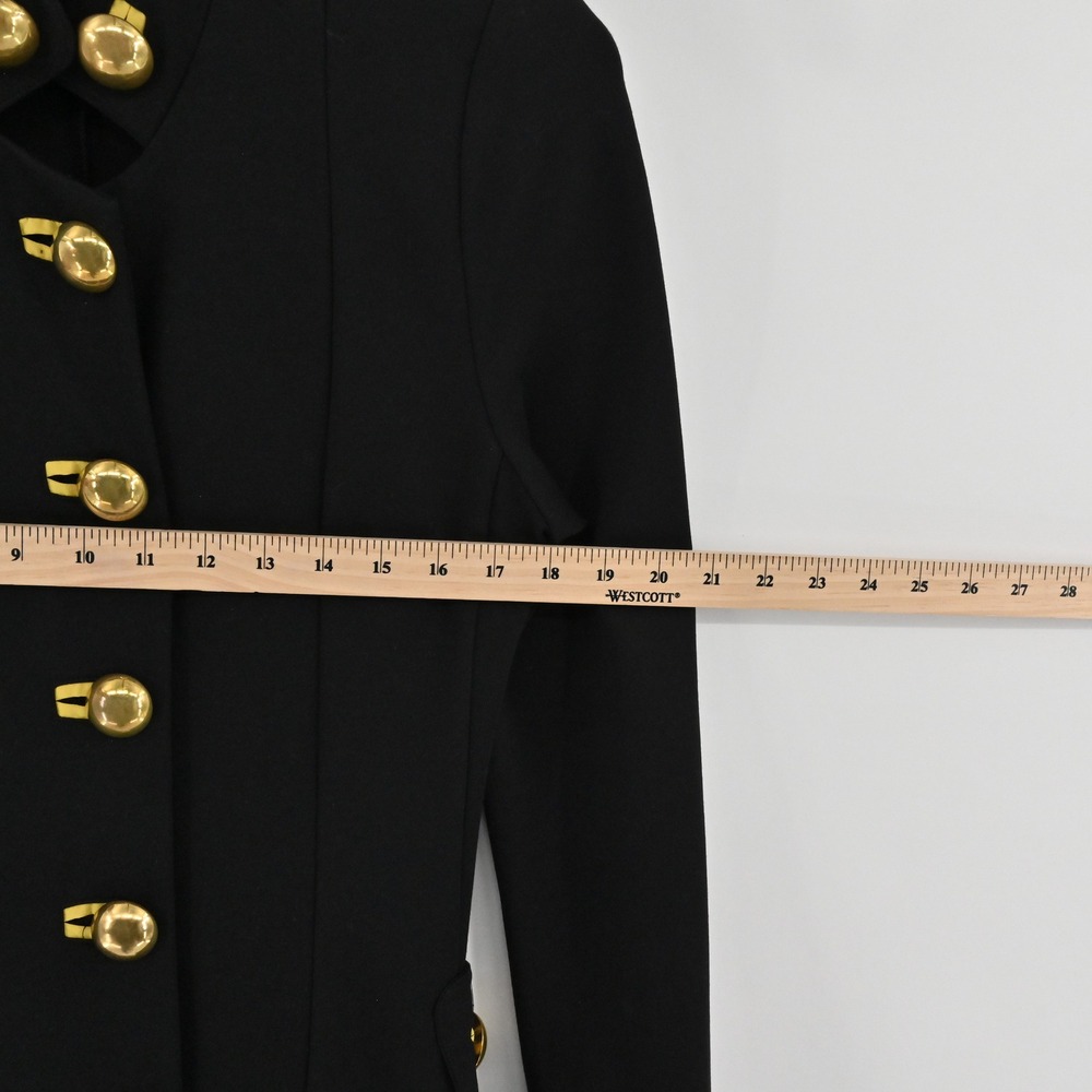 Vintage Military Maxi Coat Womens Size S Black Gold Button Dark Academia Wool - Picture 4 of 11
